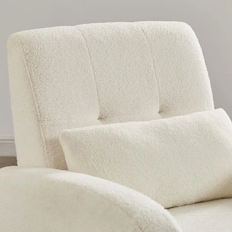Mid-Century Modern Accent Chair, Upholstered Armchair Living Room Chair, Comfy Single Sofa Chair with Metal Legs - HOMELIVING