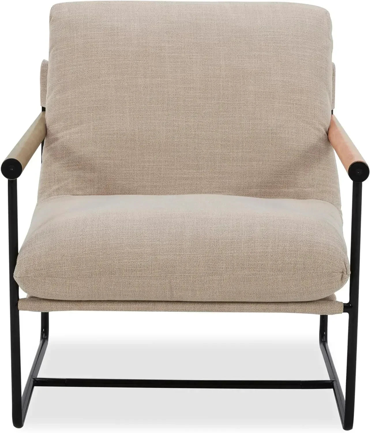 Modern Accent Living Room Chairs with Metal Frame for Bedroom Office Apartment, 30''W, Beige - HOMELIVING