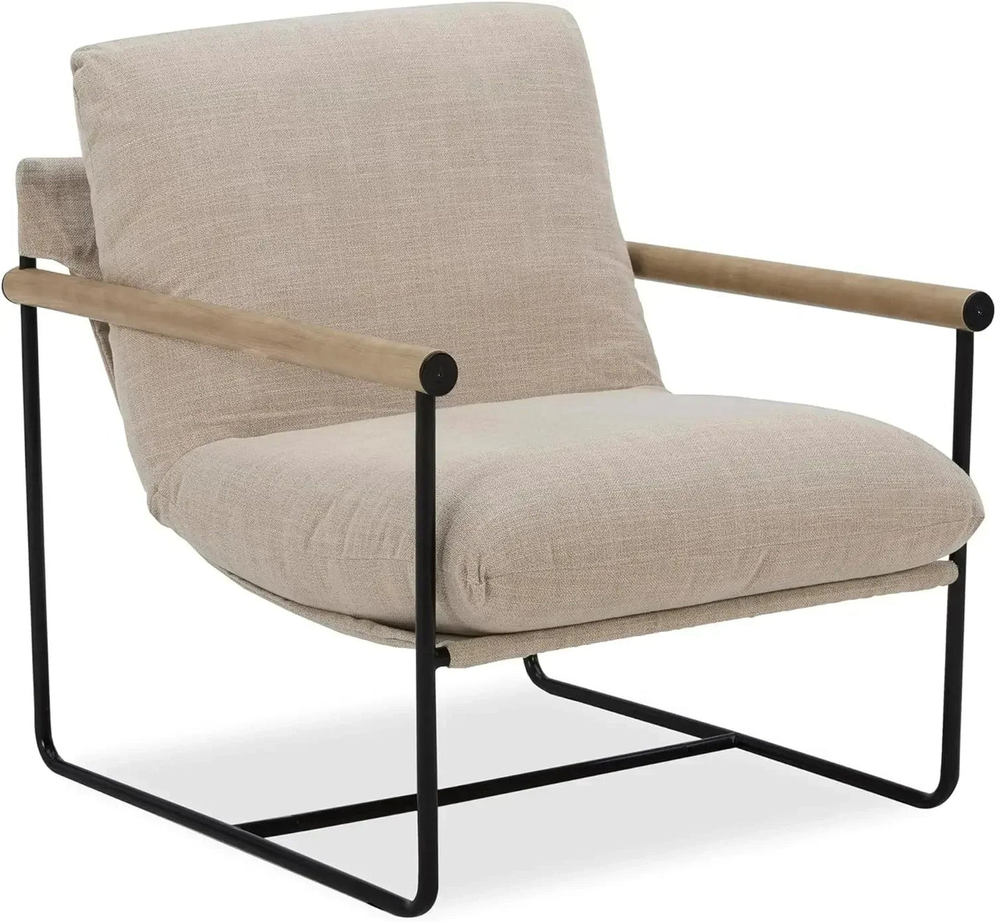Modern Accent Living Room Chairs with Metal Frame for Bedroom Office Apartment, 30''W, Beige - HOMELIVING