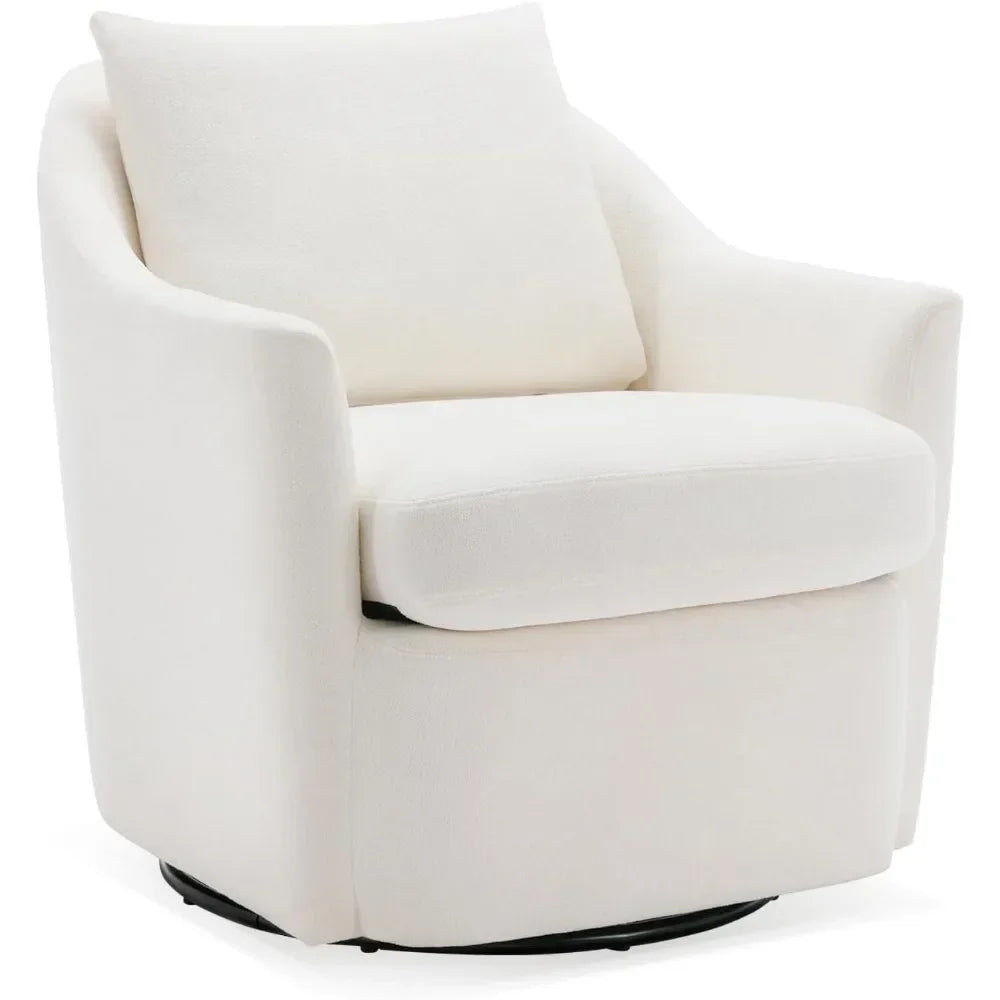Swivel Barrel Chair Chairs for Living Room Furniture 30'' Wide Upholstered Velvet Arm Chair Accent Chair With Back Pillow Home - HOMELIVING
