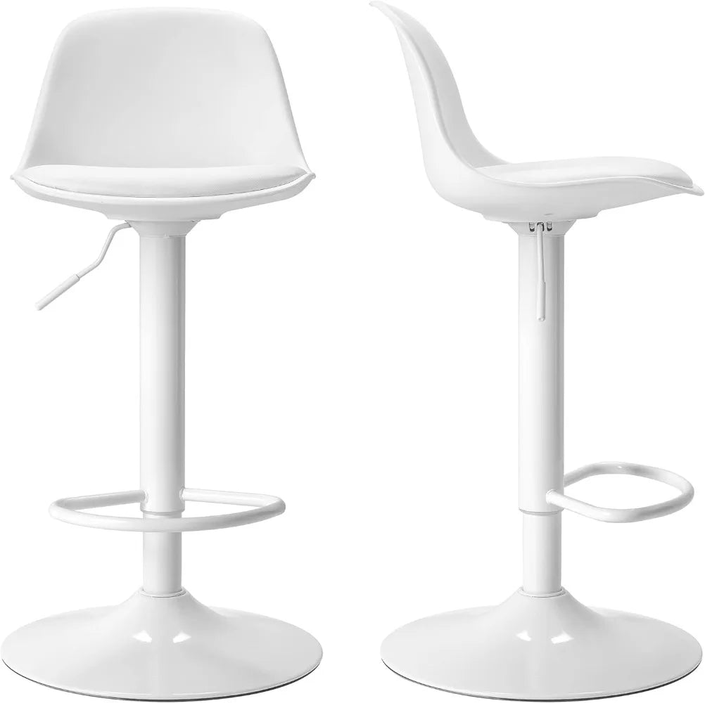 Bar Stools Set of 2,Swivel Barstools W/ Footrest & Ergonomic PP Back,Counter Height Adjustable Modern Counter Stools for Kitchen - HOMELIVING