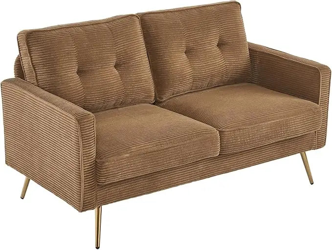 Modern Loveseat, Small Sofa Couch with Deep Seat for Living Room,Faux Sherpa Sofa for Bedroom,Apartment,Office,Dorm,Small Space - HOMELIVING
