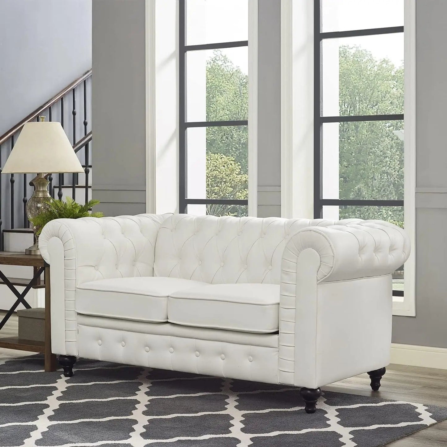 Chesterfield Sofa Set Living Room Chair Juegos Leather Couch Sofa Chair for Bedroom Modern Chesterfield Tufted Leather Sofas - HOMELIVING