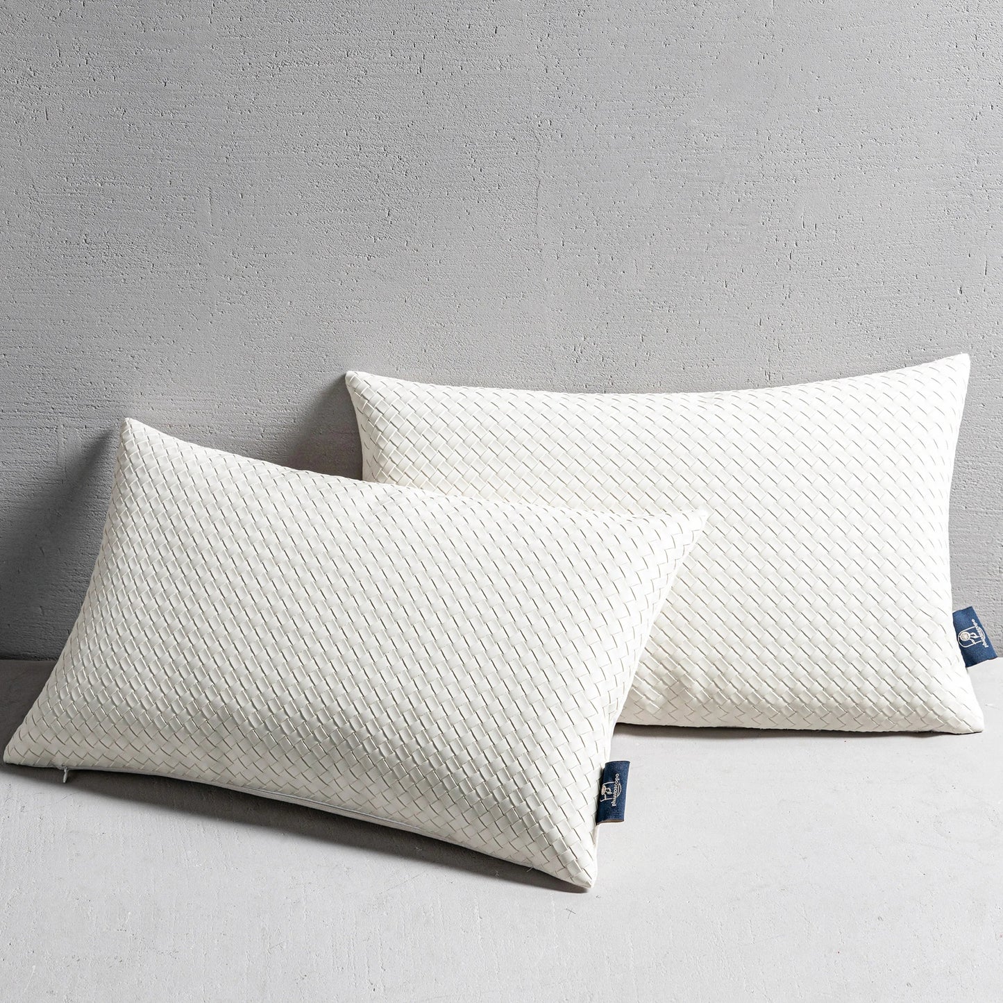 Faux Leather Woven Pillow Covers - Modern Decorative Cushions
