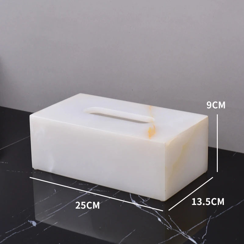 Luxury White Onyx Natural Marble Bathroom Set