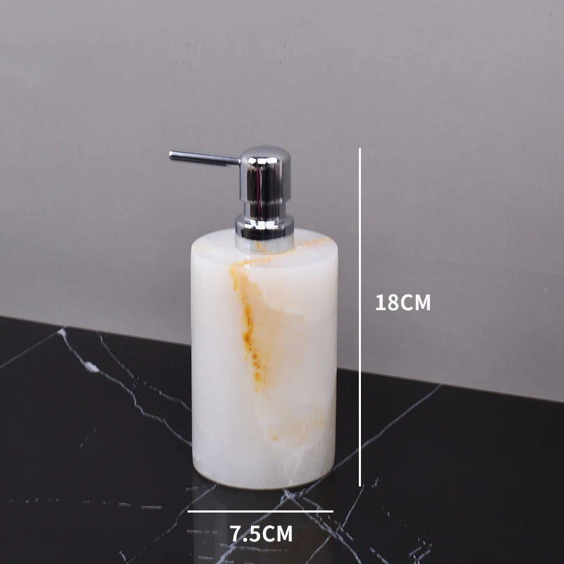 Luxury White Onyx Natural Marble Bathroom Set