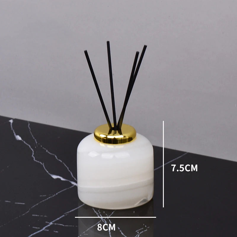 Luxury White Onyx Natural Marble Bathroom Set