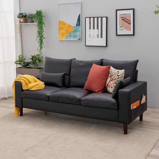 Sectional Sofa Couch, Seat L-Shaped Couch with Ottoman Set, Modern Fabric Couches for Living Room, Office, Small Space - HOMELIVING