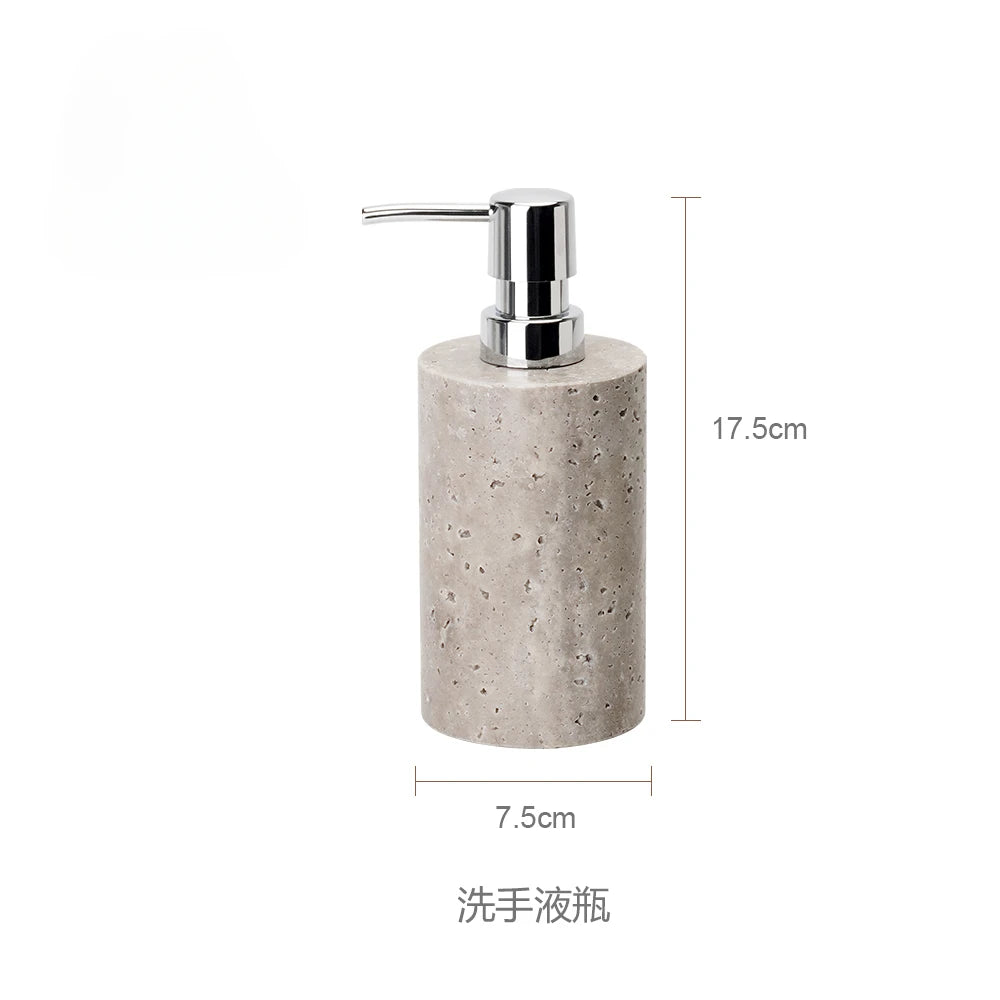 Wabi-Sabi Natural Silver Ash Cave Stone Bathroom Accessories Set