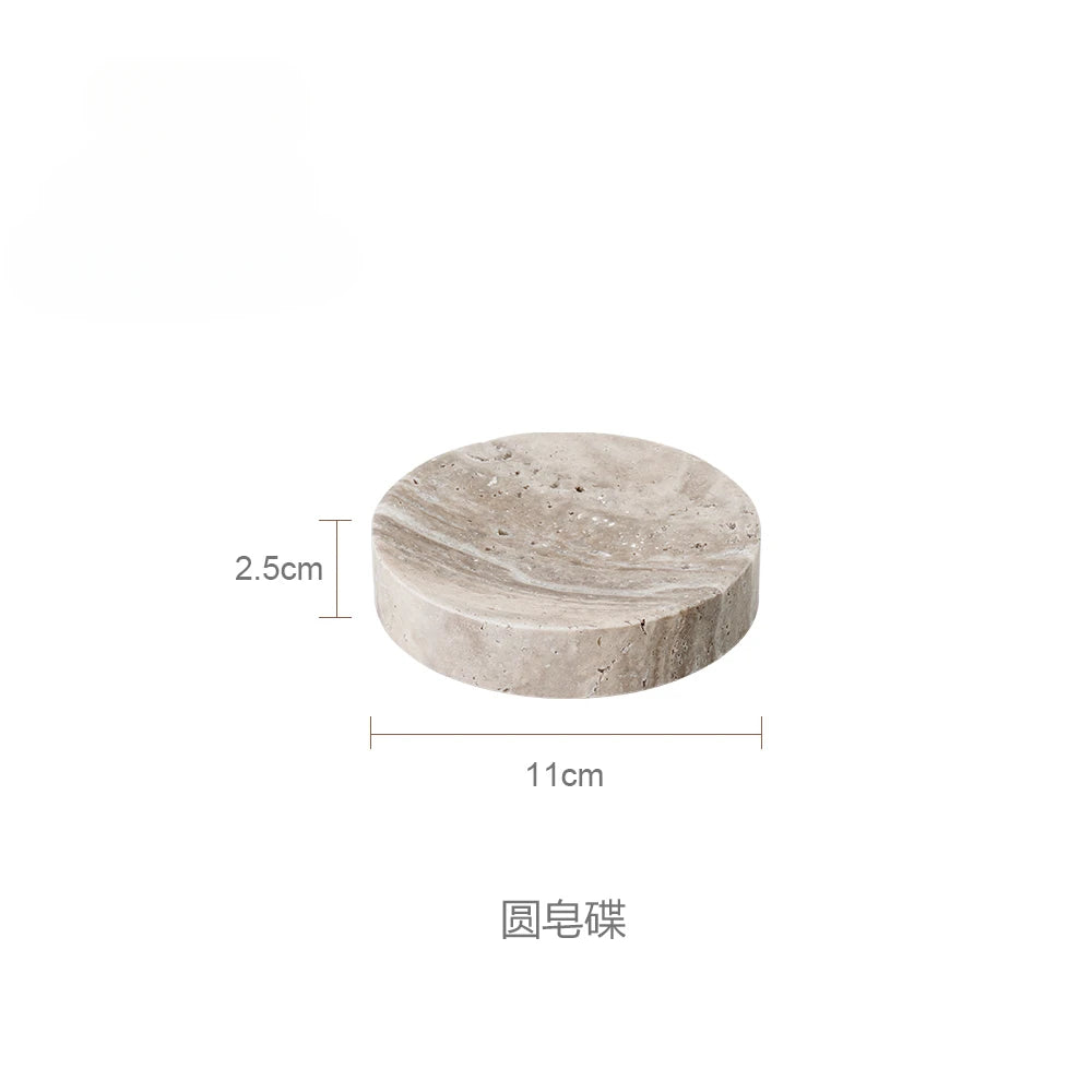 Wabi-Sabi Natural Silver Ash Cave Stone Bathroom Accessories Set