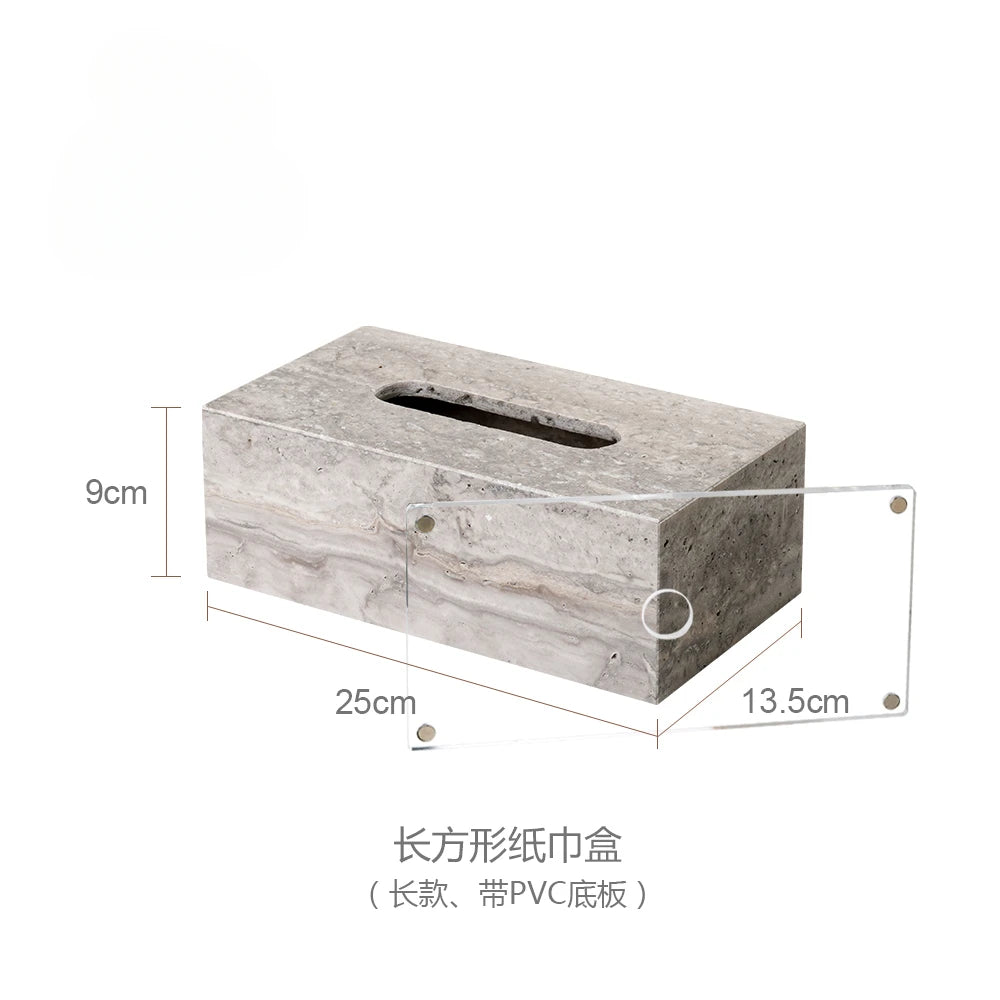 Wabi-Sabi Natural Silver Ash Cave Stone Bathroom Accessories Set
