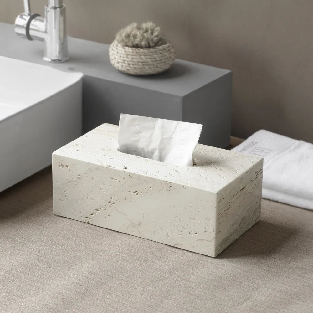 Beige Travertine Bathroom Set - Natural Marble Stone Accessories