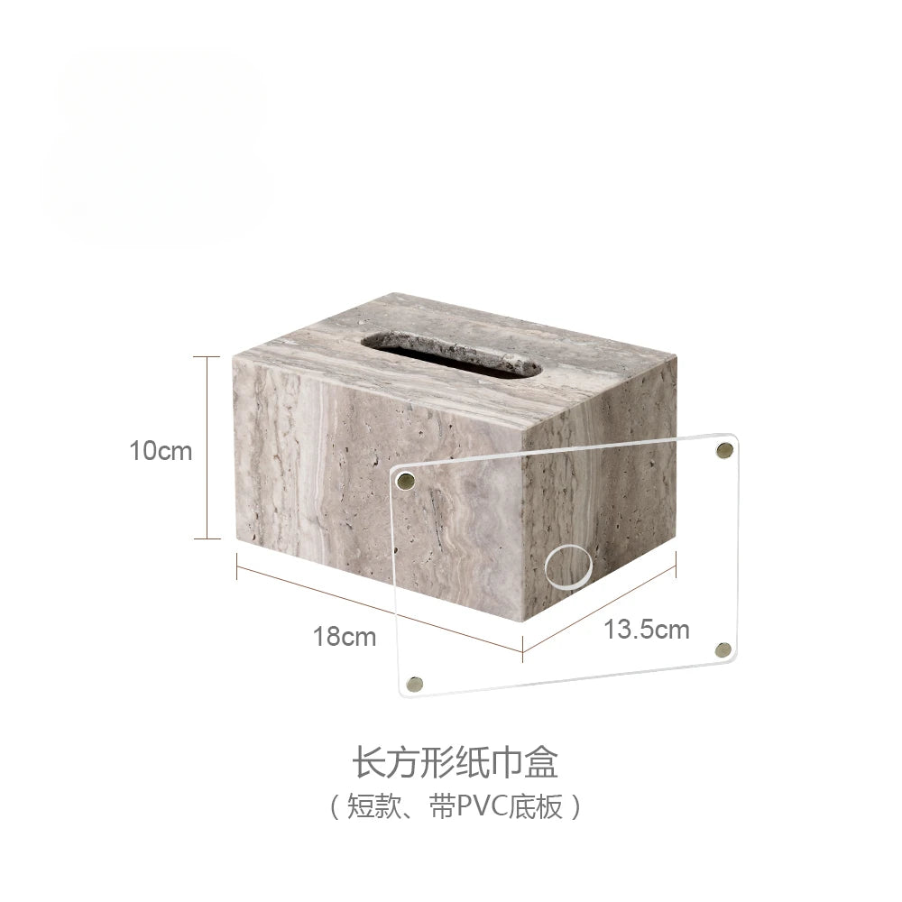 Wabi-Sabi Natural Silver Ash Cave Stone Bathroom Accessories Set