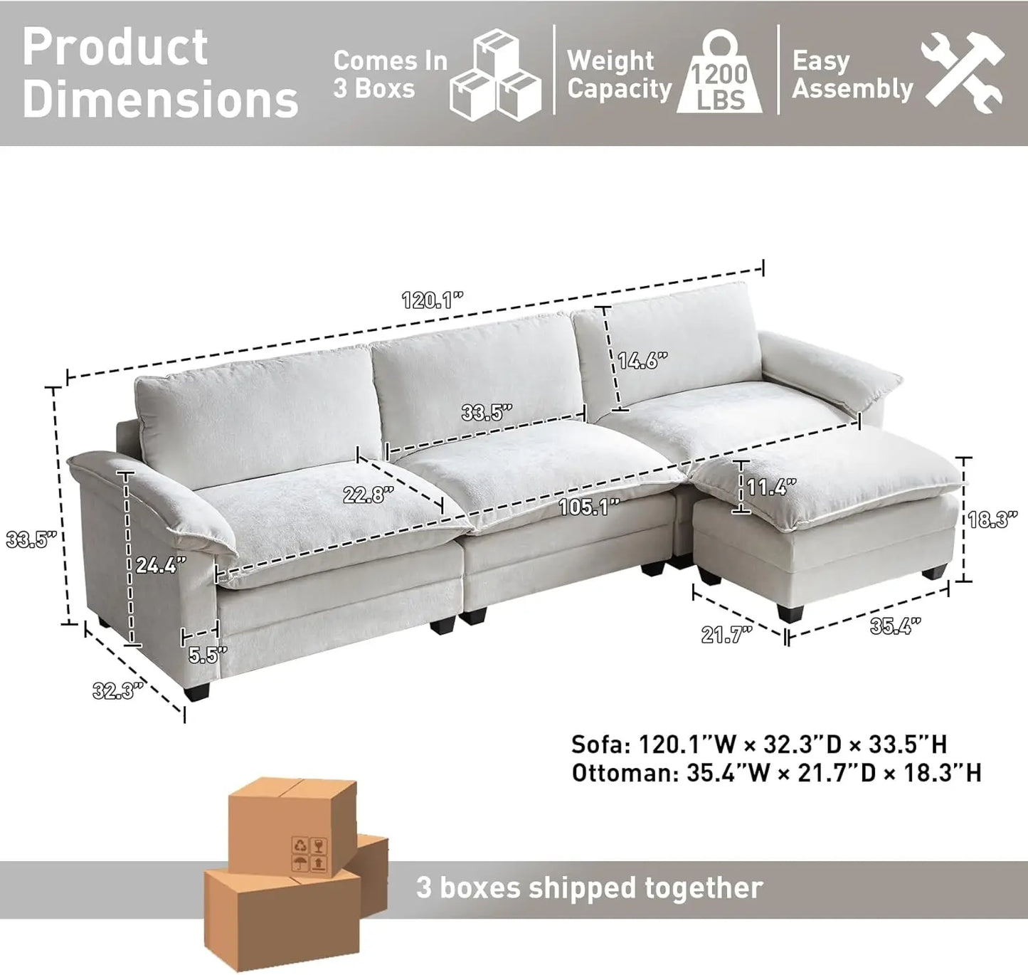 Chenille Sectional Sofa