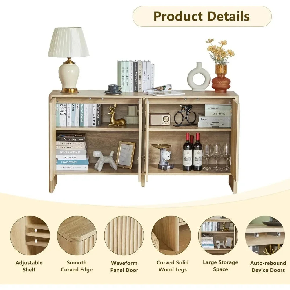 Modern Accent Storage Cabinet with Fluted Doors