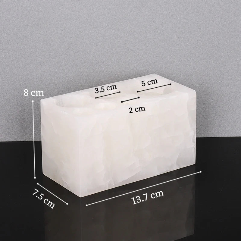 Luxury White Onyx Natural Marble Bathroom Set