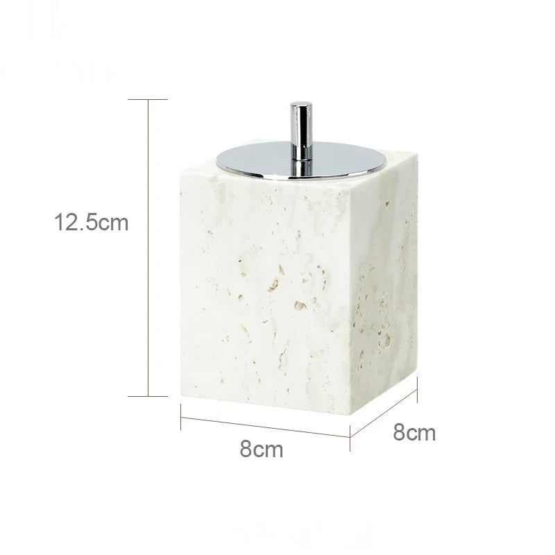 Beige Travertine Bathroom Set - Natural Marble Stone Accessories