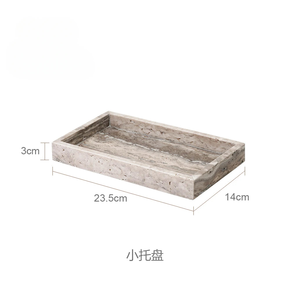 Wabi-Sabi Natural Silver Ash Cave Stone Bathroom Accessories Set
