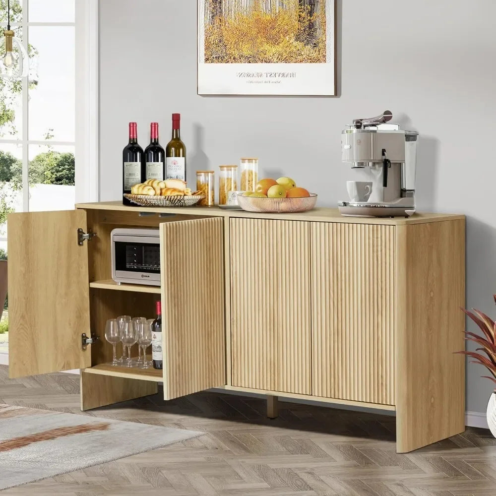 Modern Accent Storage Cabinet with Fluted Doors