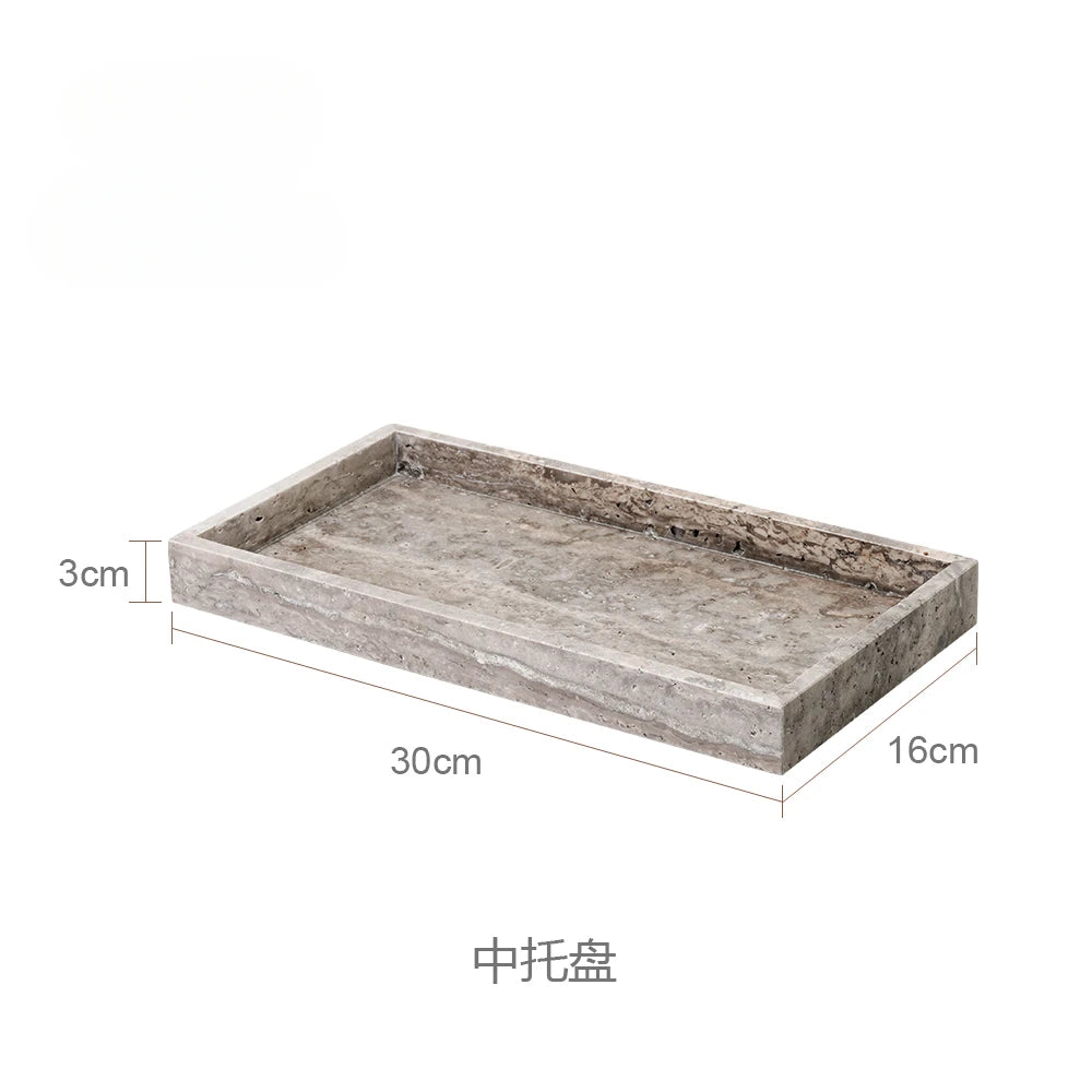 Wabi-Sabi Natural Silver Ash Cave Stone Bathroom Accessories Set