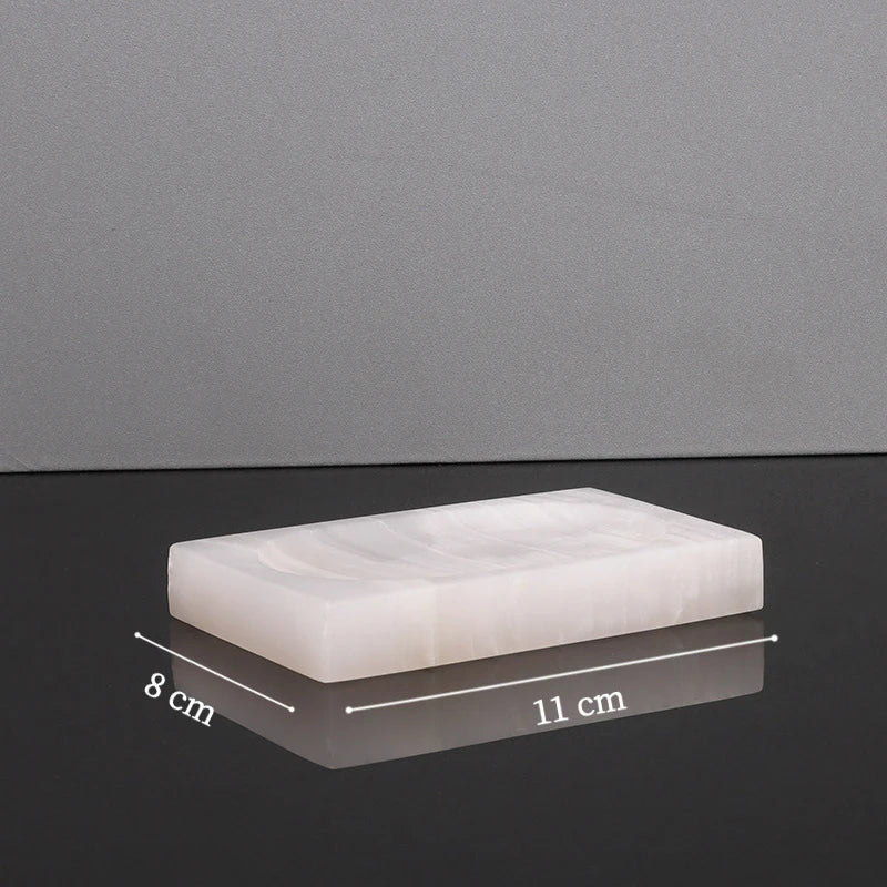 Luxury White Onyx Natural Marble Bathroom Set