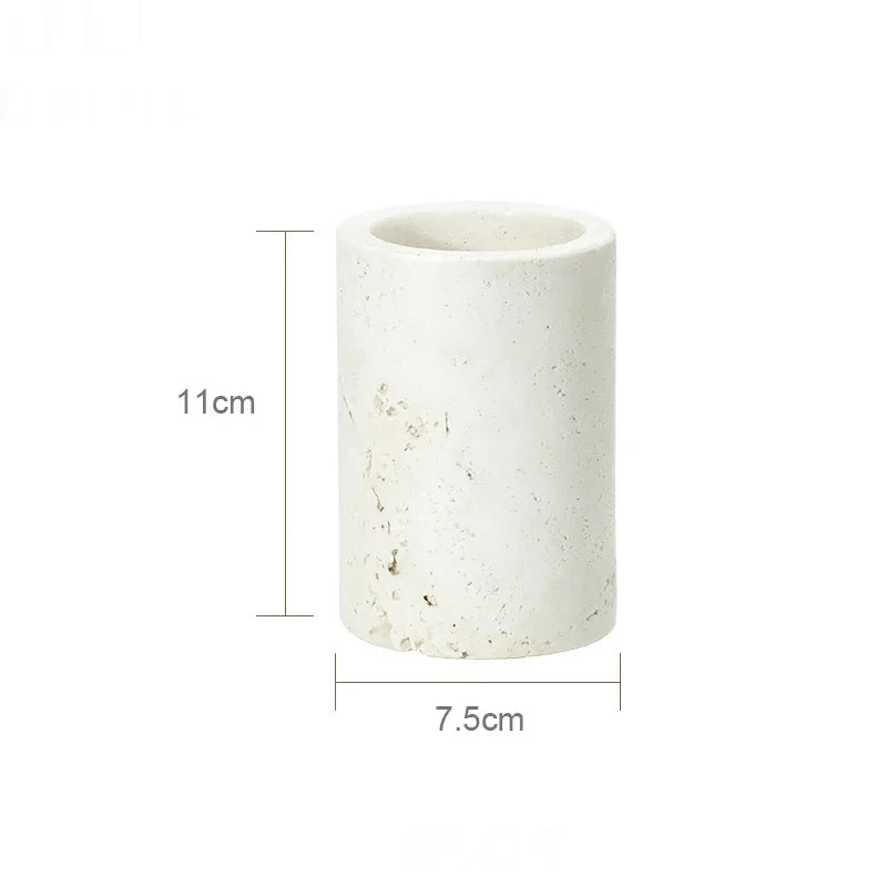 Beige Travertine Bathroom Set - Natural Marble Stone Accessories