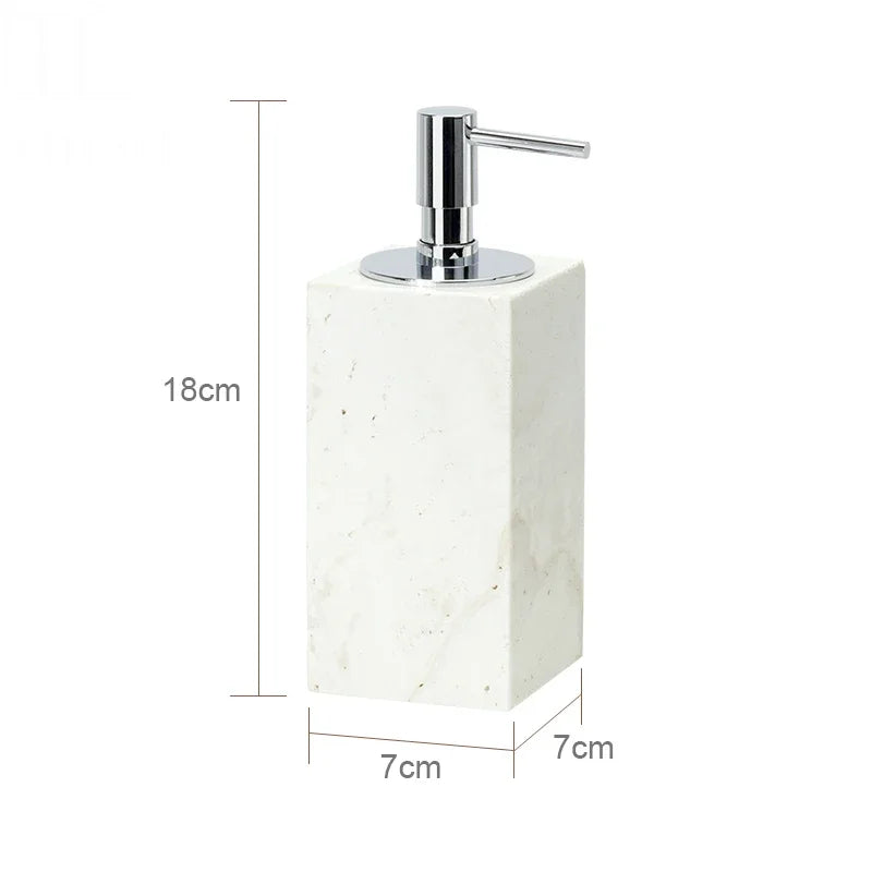 Beige Travertine Bathroom Set - Natural Marble Stone Accessories
