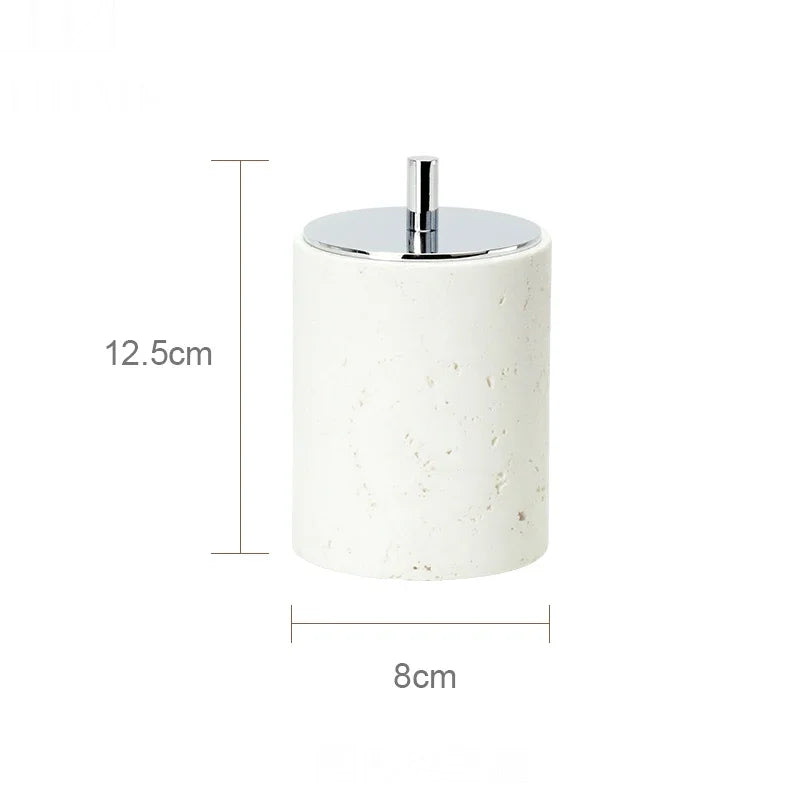 Beige Travertine Bathroom Set - Natural Marble Stone Accessories