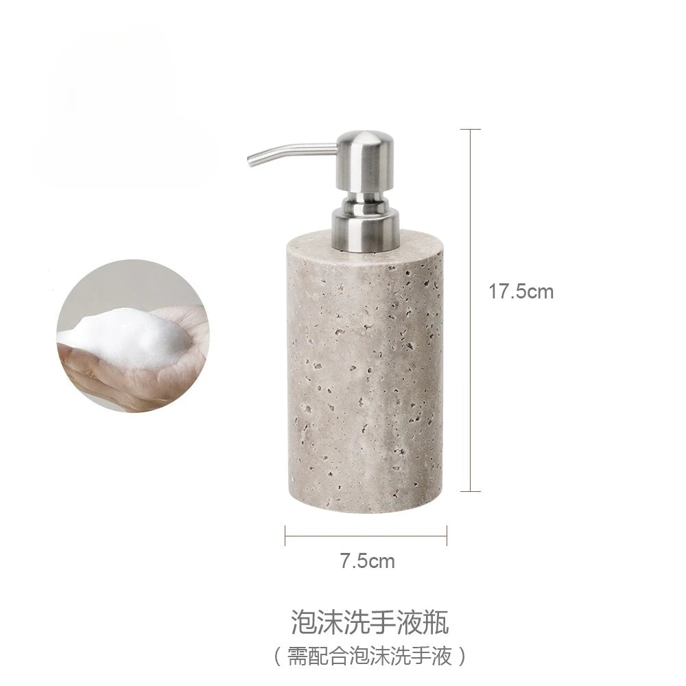 Wabi-Sabi Natural Silver Ash Cave Stone Bathroom Accessories Set