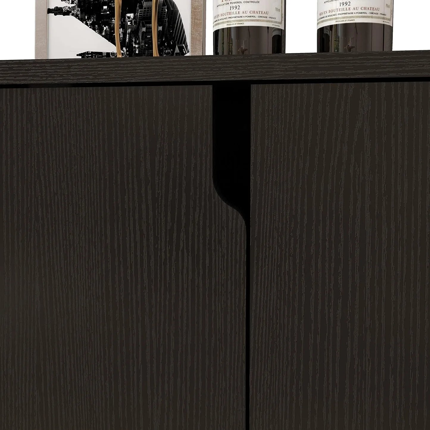 Panana 2 Door Black Kitchen Buffet Storage Cabinet