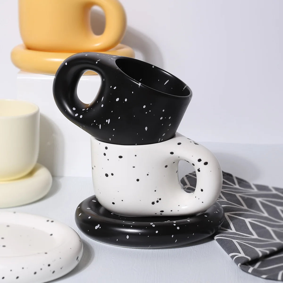 Ceramic Coffee Mug with Tray