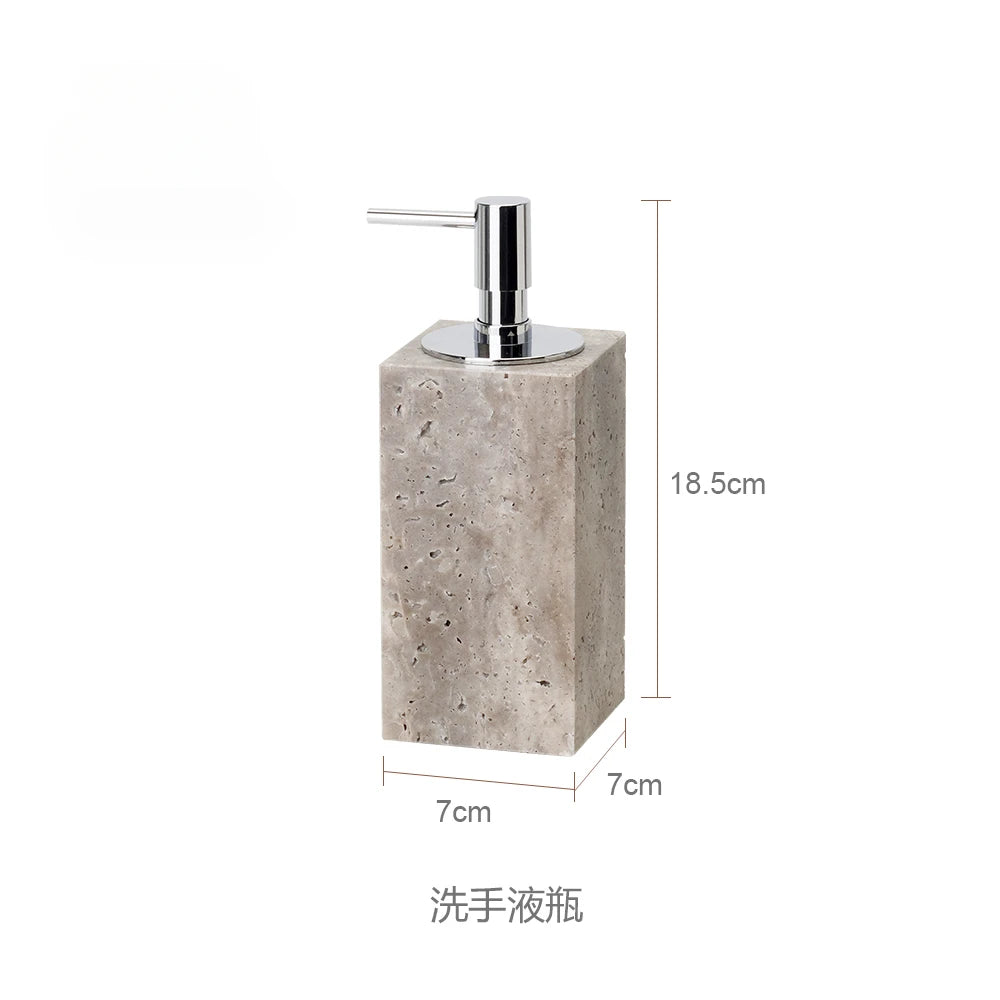 Wabi-Sabi Natural Silver Ash Cave Stone Bathroom Accessories Set