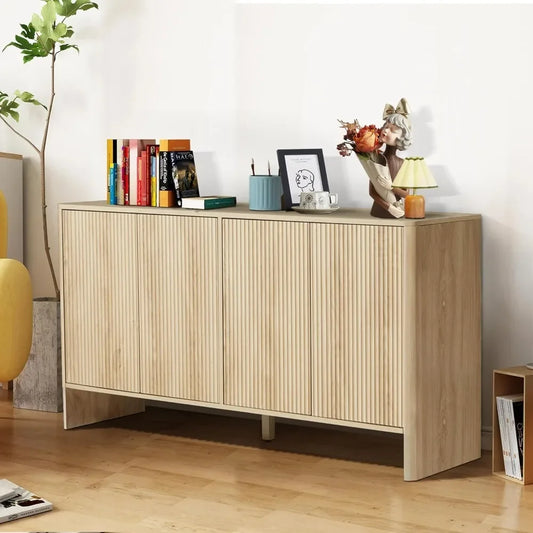 Modern Accent Storage Cabinet with Fluted Doors