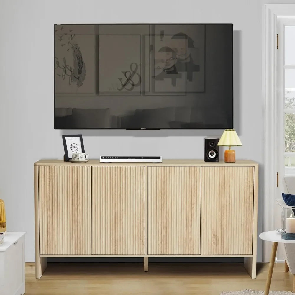 Modern Accent Storage Cabinet with Fluted Doors