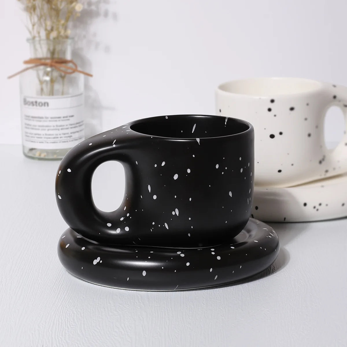 Ceramic Coffee Mug with Tray