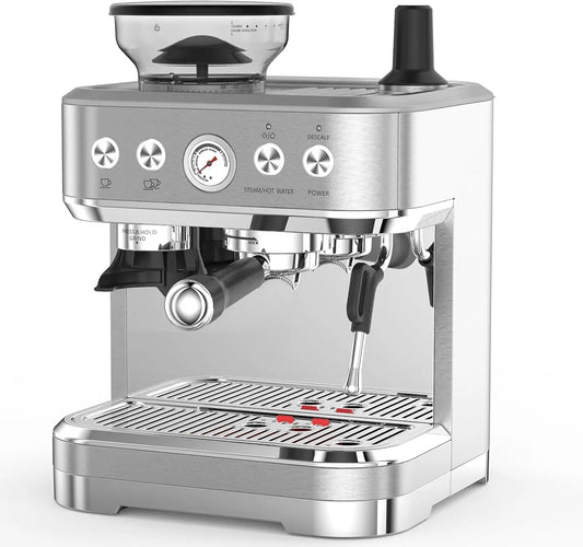 Professional Espresso Machine with Grinder & Milk Frother
