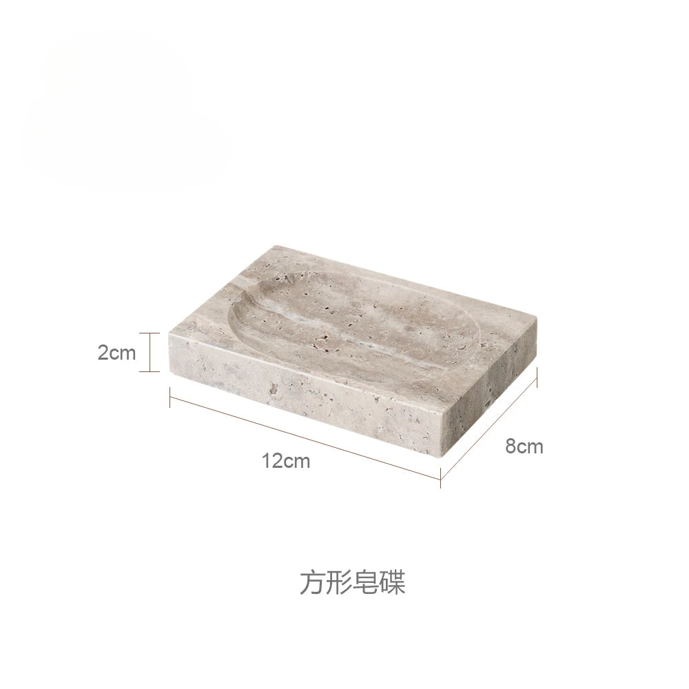 Wabi-Sabi Natural Silver Ash Cave Stone Bathroom Accessories Set