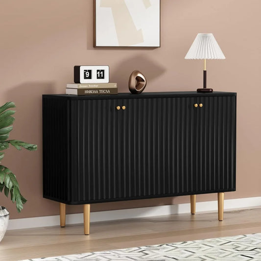 48" Modern Sideboard Buffet Cabinet with 4 Doors