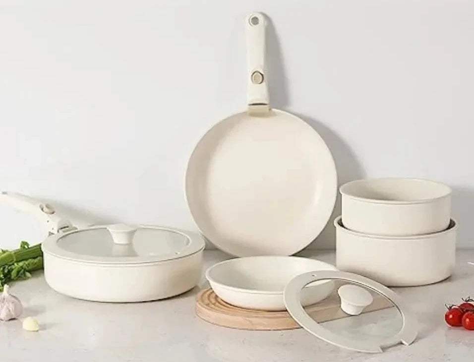 Nonstick Cookware Set with Detachable Handle