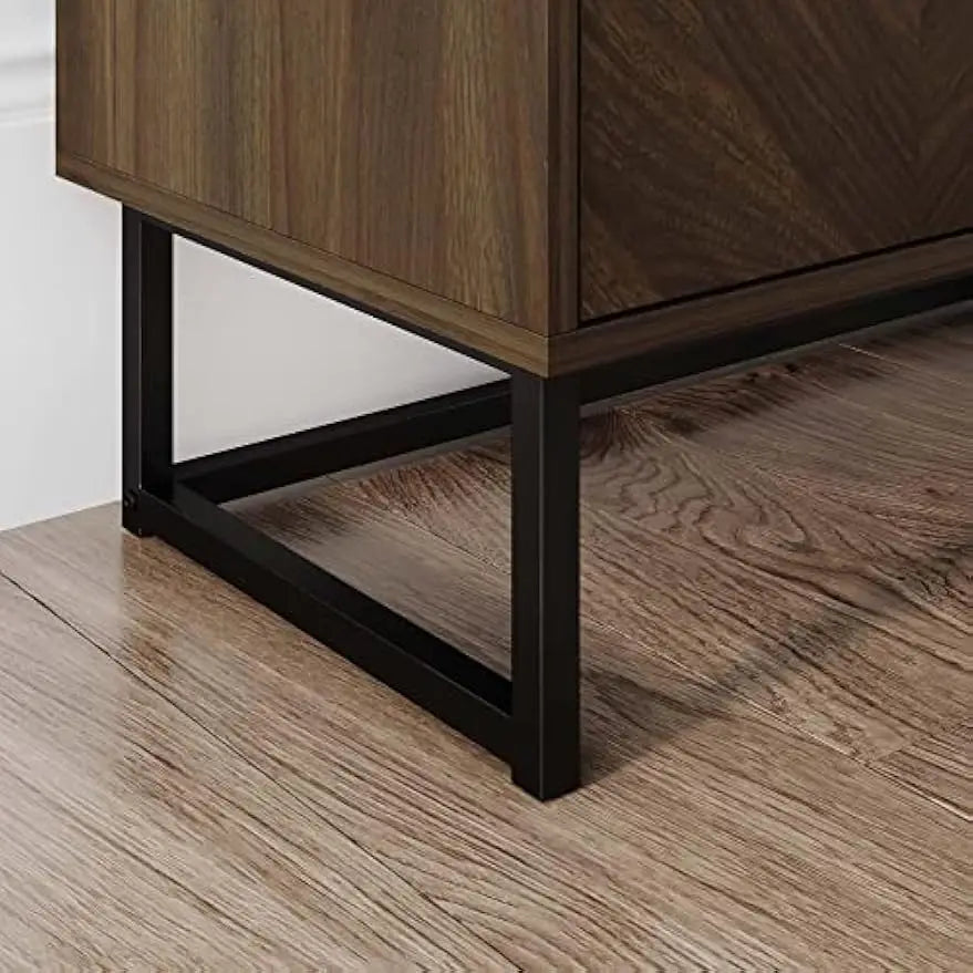Modern Sideboard Buffet Storage Cabinet - Rustic Walnut Finish