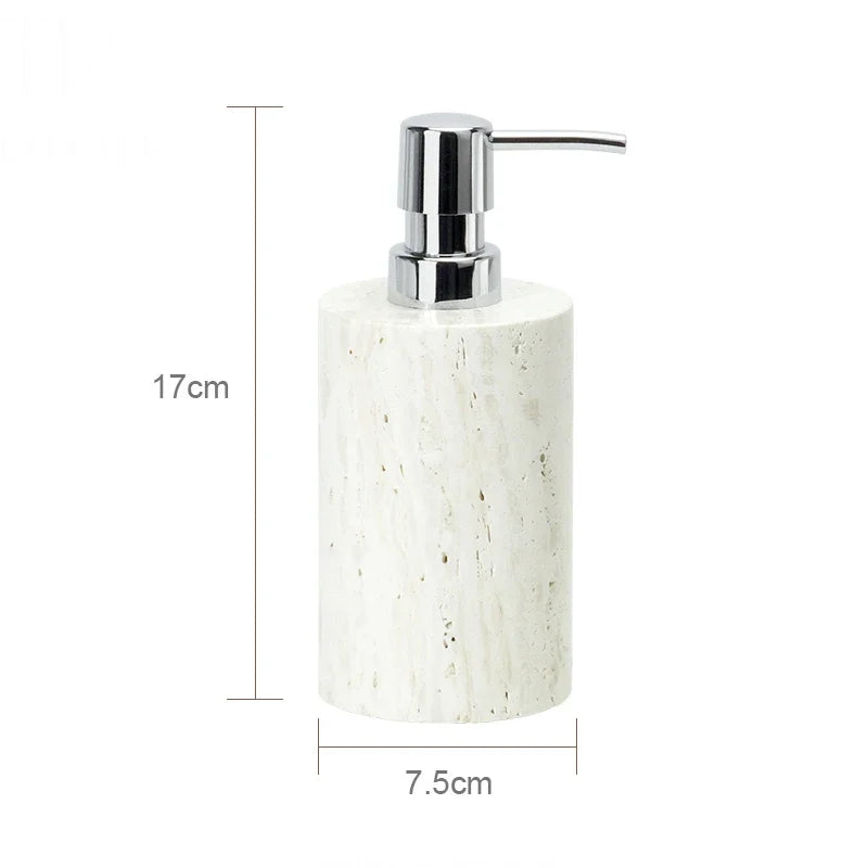 Beige Travertine Bathroom Set - Natural Marble Stone Accessories