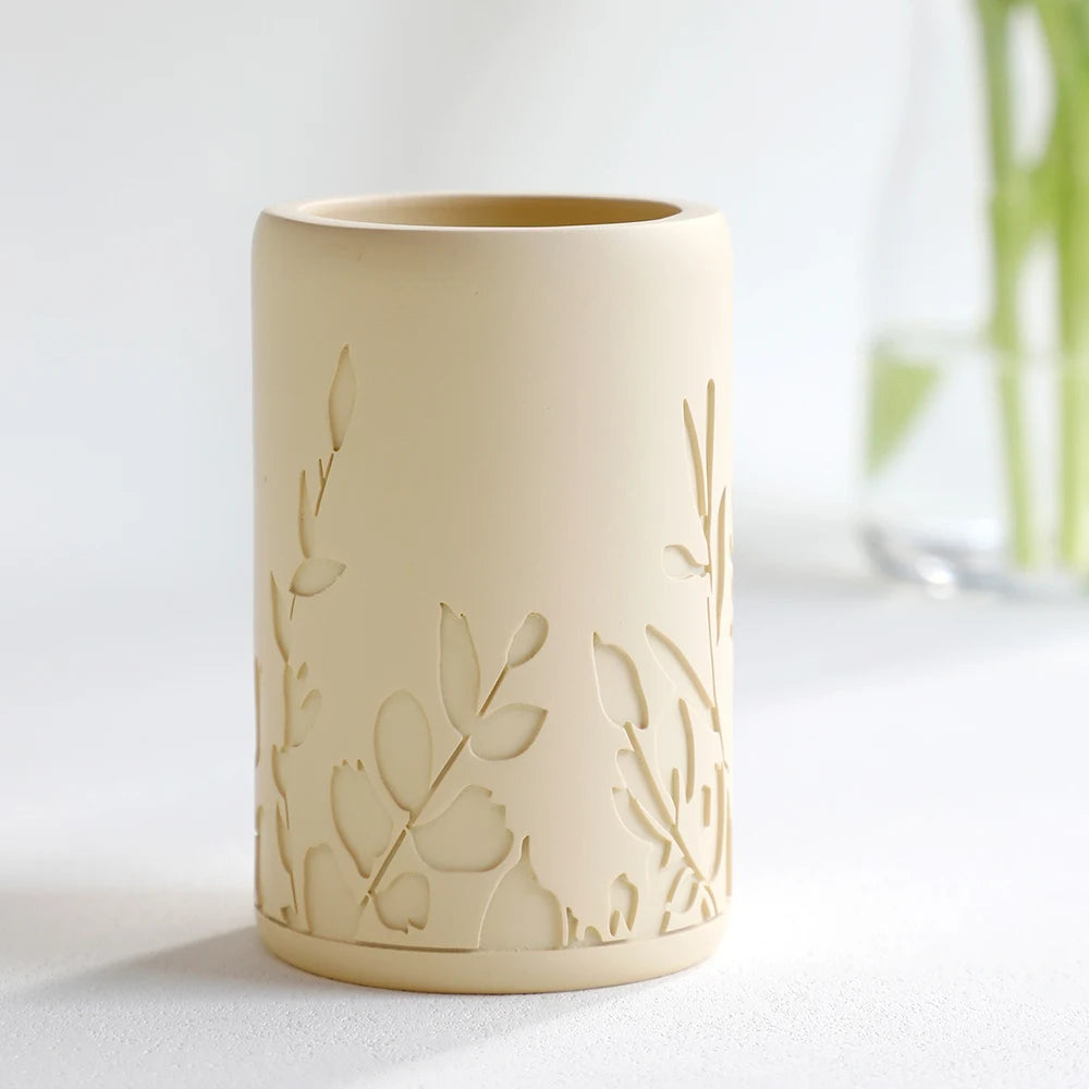 5-Piece Bathroom Accessories Set with Carved Pattern