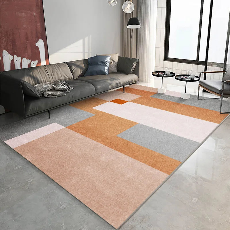 Wabi-sabi living room carpet floor mat Nordic geometric light luxury carpet full shop home room bedroom bed blanket - HOMELIVING