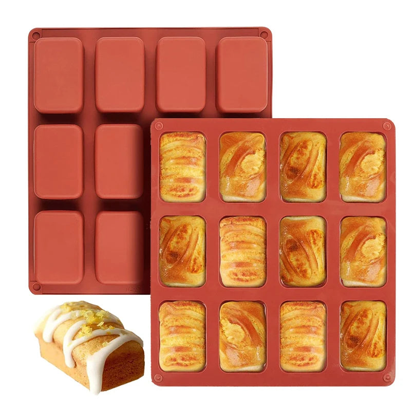 Silicone Mini Loaf Pan Bread Baking Silicone Mold For Brownie Cheesecake Chocolate Bar Kitchen Bakeware Meatloaf Ice Cube Tray - HOMELIVING