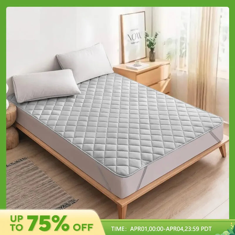 Ultrasonic Mattress Protector Cover Pad Washable Mattress Bed Protector with Elastic Band - HOMELIVING