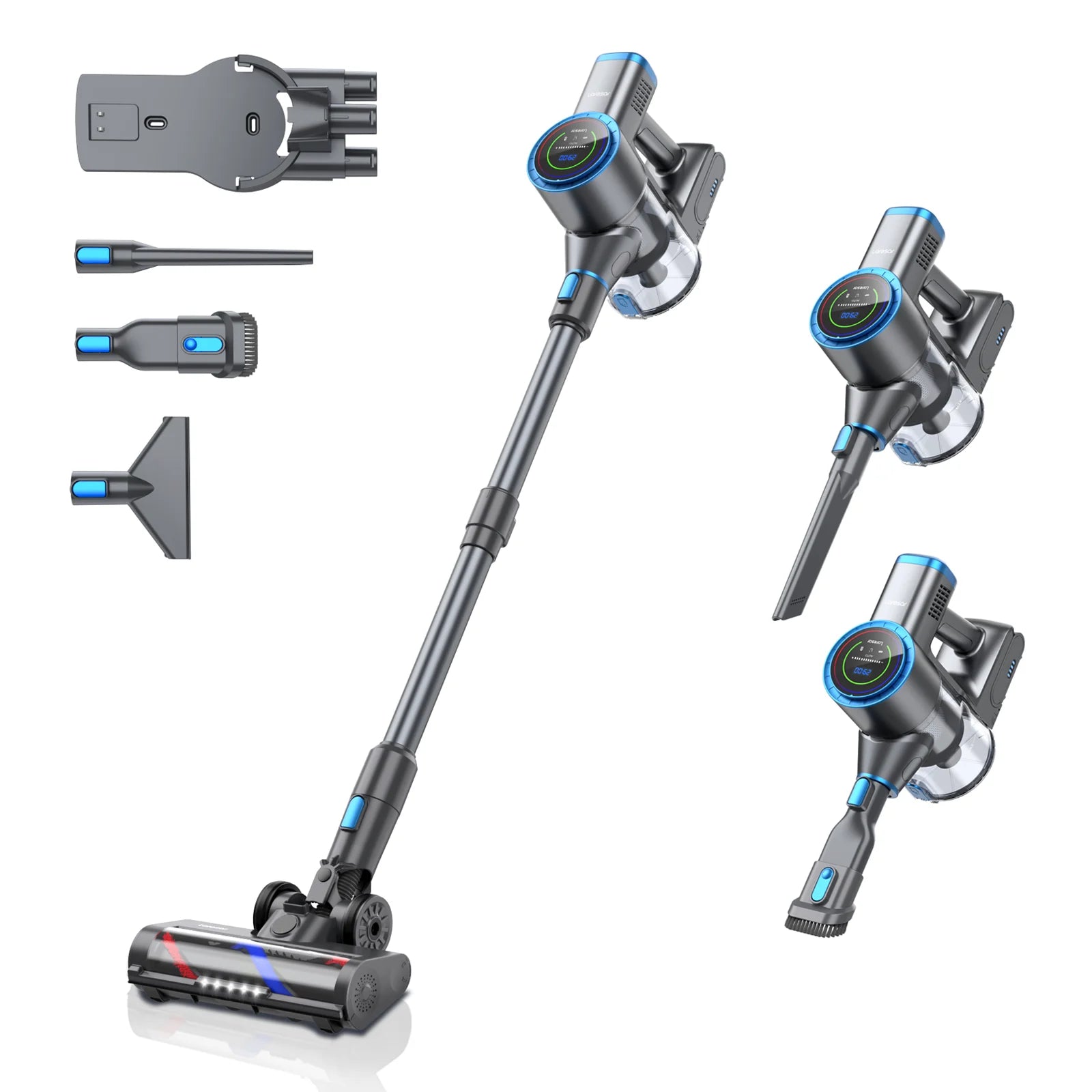 LARESAR 500W 40000PA Suction PowerCordless Vacuum Cleaner Smart Double Display Home appliance 1L Dust Cup Handheld - HOMELIVING