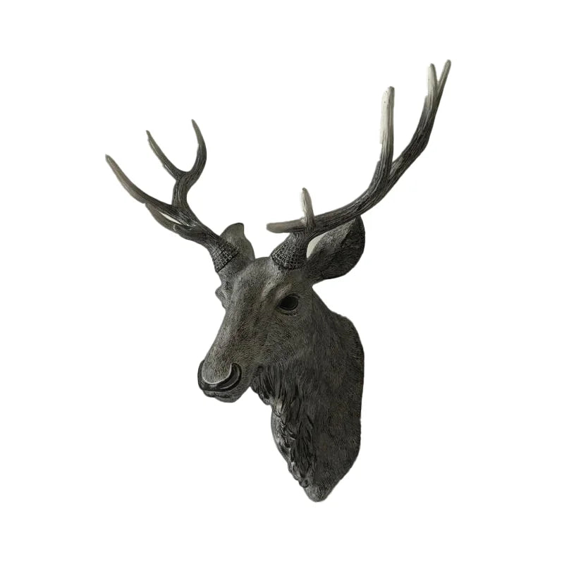 Faux Deer Head, Faux Taxidermy Animal Head Wall Decor Handmade Farmhouse Decor Resin Home Decoration Accessories Modern for Wall - HOMELIVING