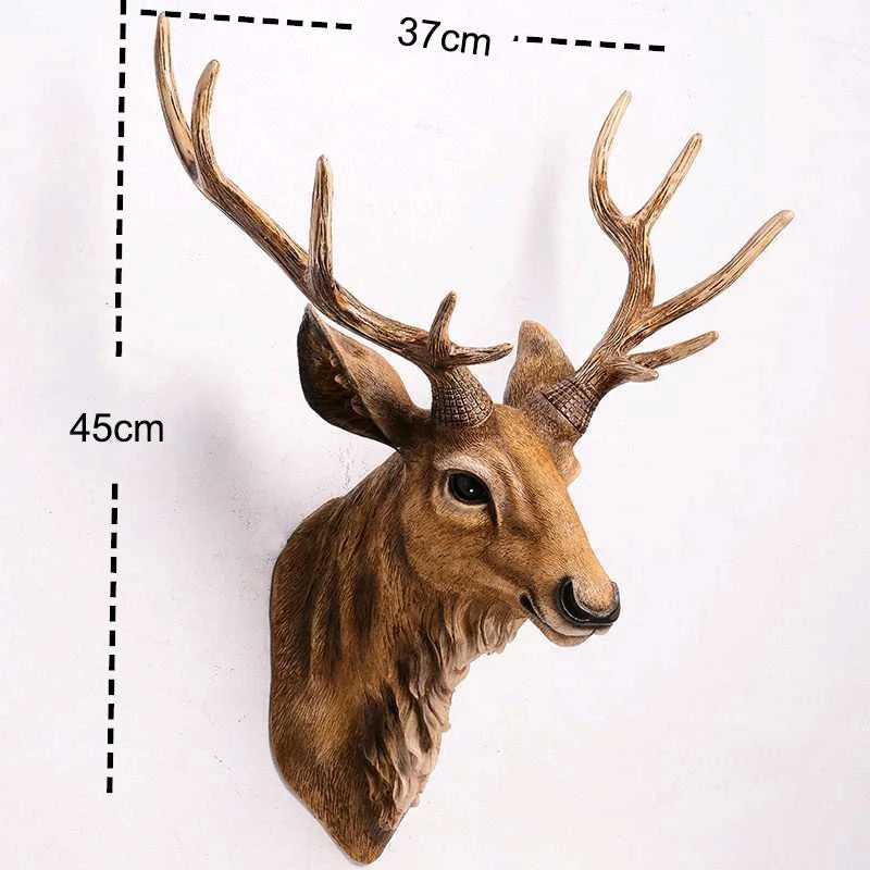 Faux Deer Head, Faux Taxidermy Animal Head Wall Decor Handmade Farmhouse Decor Resin Home Decoration Accessories Modern for Wall - HOMELIVING