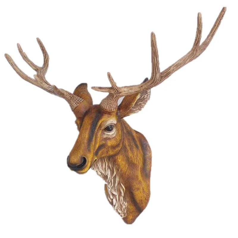 Faux Deer Head, Faux Taxidermy Animal Head Wall Decor Handmade Farmhouse Decor Resin Home Decoration Accessories Modern for Wall - HOMELIVING
