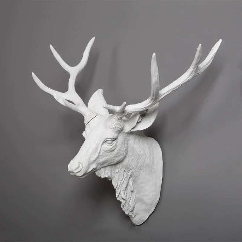 Faux Deer Head, Faux Taxidermy Animal Head Wall Decor Handmade Farmhouse Decor Resin Home Decoration Accessories Modern for Wall - HOMELIVING